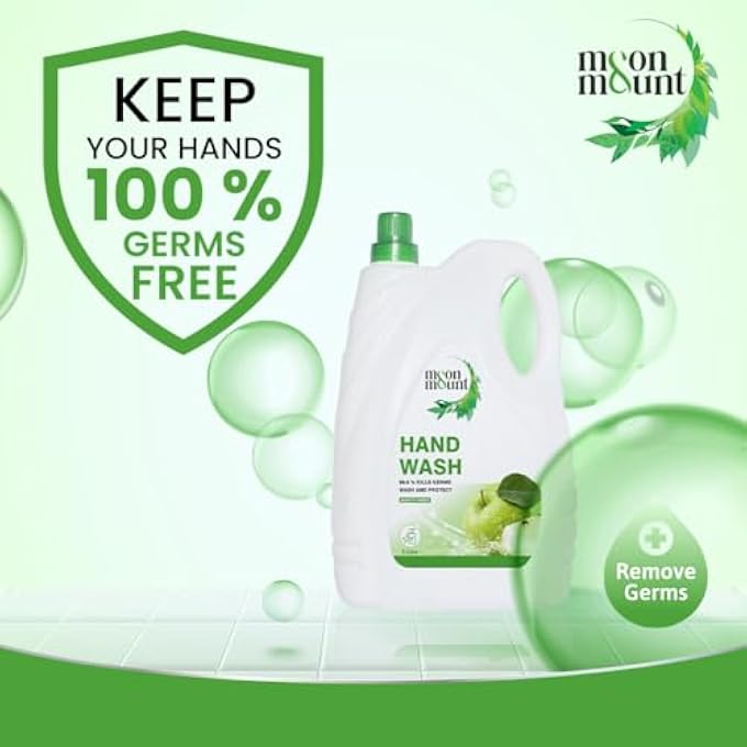 Moon & Mount MOON AND MOUNT HAND WASH PROTECTION FROM GERMS, HAND WASH LIQUIDS 5 LITER LIQUID HANDWASH FOR EVERYDAY USE (GREEN APPLE) - Image 4